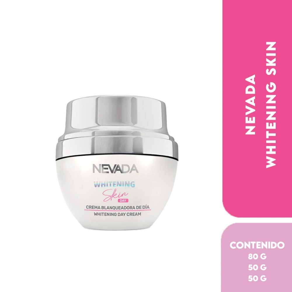 Nevada Crema Facial Blanqueadora Whitening Skin Day - Día - Humecta y Unifica el Tono de Piel 50 g C1342 Nevada Natural Products
