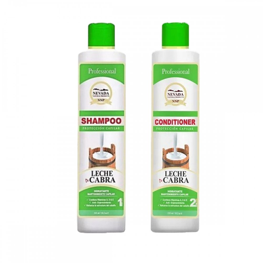 Nevada Leche de Cabra Shampoo + Acondicionador Protección Capilar Vitamina A, D y E 500 ml C1343 Nevada Natural Products