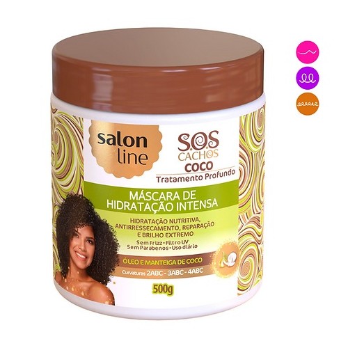 Salon Line S.O.S. Cachos Coco Mascara De Hidratación Óleo de Coco - Aceite de Coco 500 g C1337 Salon line