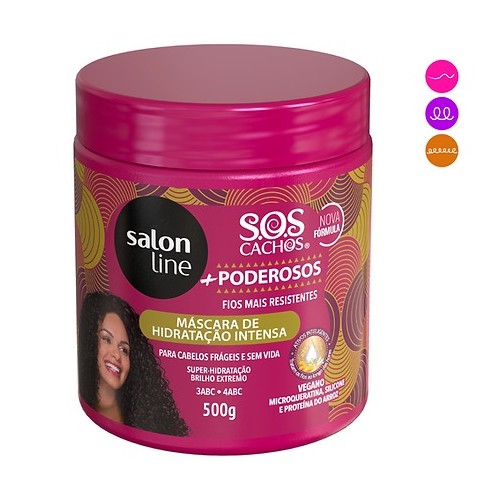 Salon Line S.O.S. Cachos Poderosos Mascara de Hidratación Cabellos Frágiles 500 g C1340 Salon line