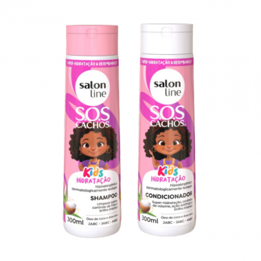 Salon Line S.O.S. Cachos Kids Shampoo + Acondicionador Hidratación 300 ml C1319 Salon line