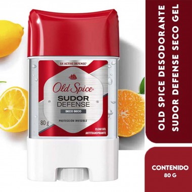 Old Spice Desodorante Sudor Defense Seco Gel Transparente Antitraspirante Protección Invisible 80 g C1344 Old Spice