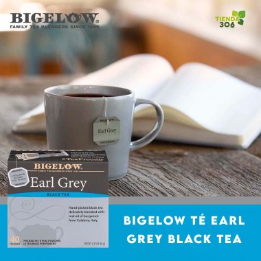 Bigelow Té Earl Grey Black Tea - Té Negro Mezclado con Aceite de Bergamota de Calabria, Italia 40 Bolsitas 67g (2.37 oz) T206...