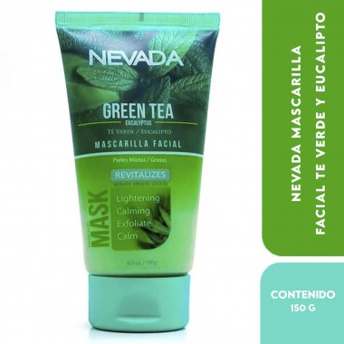Nevada Mascarilla Facial Té Verde y Eucalipto - Green Tea Eucalyptus Revitalizante 150 g (5.3 o.z.) C1244 Nevada Natural Prod...
