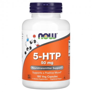 Now 5-HTP Apoyo Neurotransmisor 50 mg - 180 Cápsulas Vegetales V3529 Now Nutrition for Optimal Wellness