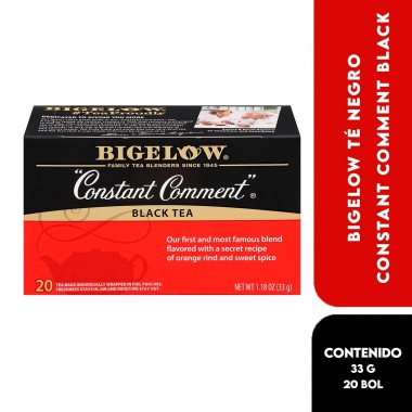 Bigelow Té Negro Constant Comment Black Tea Mezcla con Cáscara de Naranja y Especias Dulces 20 Bolsitas 1.18 oz (33 g) T2081 ...