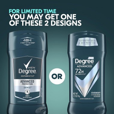 Degree Mens Desodorante Antitranspirante EVEREST - Protección Sudor y Mal Olor 72 H Motionsense 2.7 oz (76 g) C1350 Degree