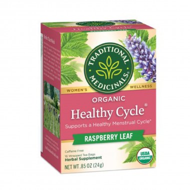 Traditional Medicinals Tea Organic Healthy Cycle Raspberry Leaf – Apoya Ciclos Menstruales Saludables, 16 Bolsitas 85 oz (24g...