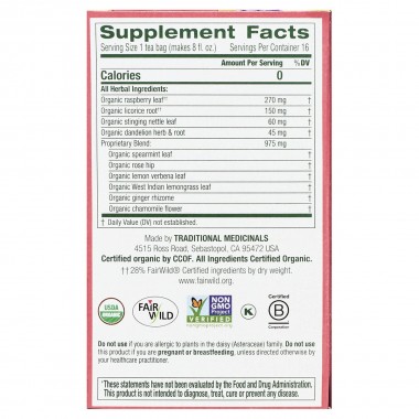 Traditional Medicinals Tea Organic Healthy Cycle Raspberry Leaf – Apoya Ciclos Menstruales Saludables, 16 Bolsitas 85 oz (24g...