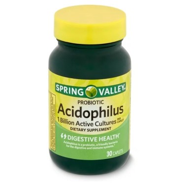 Spring Valley Probiotic Acidophilus Salud Digestiva - 1 Billón de Cultivo Activo por Cápsula - 30 Cápsulas V3534 SPRING VALLEY