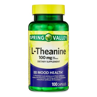 Spring Valley L-Theanine Soporte de Relajación 100 mg - 100 Cápsulas V3538 SPRING VALLEY