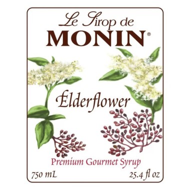 Monin Sirope de Flor de Sauco - Elderflower 750 ml (25.4 fl oz) L1081 Monin