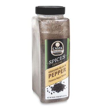 Casta Gourmet Especias Ground Black Pepper (pimienta Negra Molida 100% Puro) 453.6 g (16 oz) D1383 Casta Gourmet