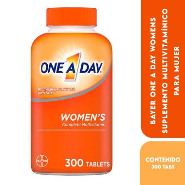 Bayer One A Day Womens Suplemento Multivitamínico para Mujer con Vitamina A, B, C, D y E, Calcio y Magnesio 300 Tabletas V320...
