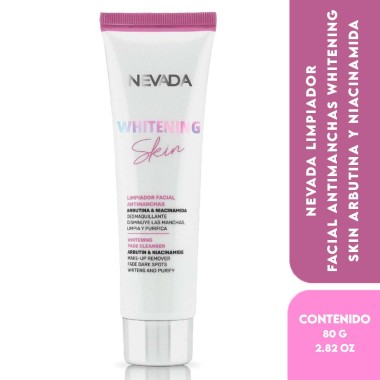 Nevada Limpiador Facial Antimanchas Whitening Skin Arbutina y Niacinamida - Desmaquilla, Limpia y Purifica 80 g (2.82 oz) C13...