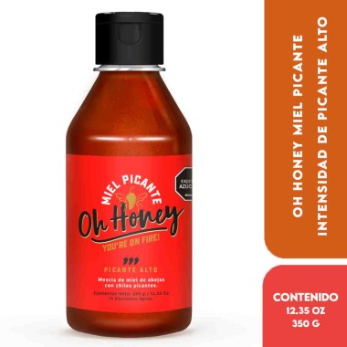 Oh Honey Miel Picante Intensidad de Picante Alta - You're on Fire - 12.35 oz (350 g) D1380 Oh Honey