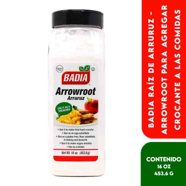 Badia Raíz de Arruruz - Arrowroot para Agregar Crocante a las Comidas 16 oz (453.6 g) D1372 BADIA