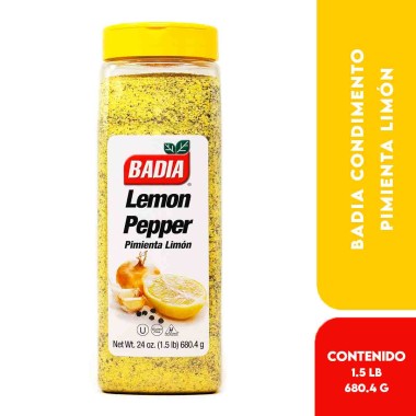 Badia Condimento Pimienta Limón – Lemon Pepper Gluten Free 1.5 Lb. (680.4 g) D1220 BADIA