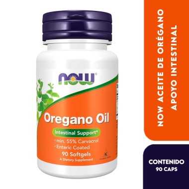 Now Aceite de Oregano mim. 55% Carvacrol 90 Cápsulas Blandas V3037 Now Nutrition for Optimal Wellness