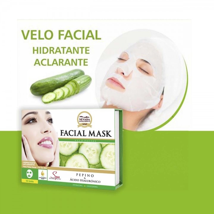 Velo Facial de Pepino y Ácido Hialurónico Nevada Natural Products Caja 10 uds x 30 g C1074 Nevada Natural Products