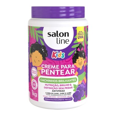 Salon Line Kids Crema para Peinar Cachinhos Brillantes Nutrición, Brillo y Definición Antifrizz 1 kg C1375 Salon line