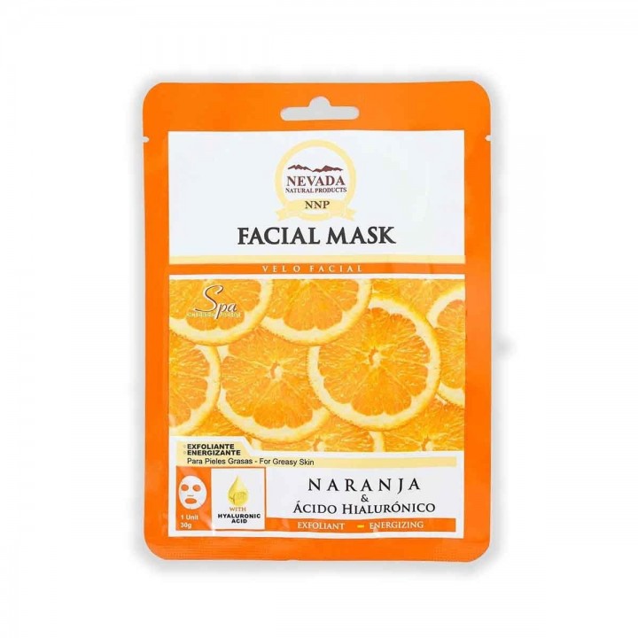 Nevada Velo Facial de Naranja y Ácido Hialurónico Caja 10 Unidades x 30 g C1076 Nevada Natural Products