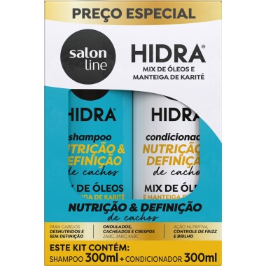 Salon Line Kids Set 2 Piezas Hidra mix de Óleos y Manteca de Karité Shampoo + Acondicionador Nutrición y Definición 300 ml C1...