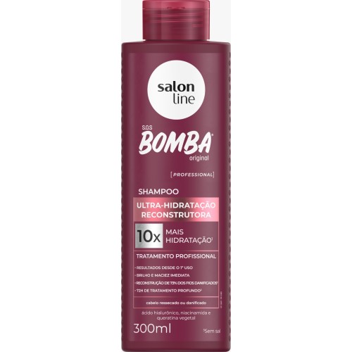 Salon Line S.O.S. Bomba Original Shampoo Ultra Hidratación Reconstructora 10 Veces más Hidratación 300 ml C1365 Salon line