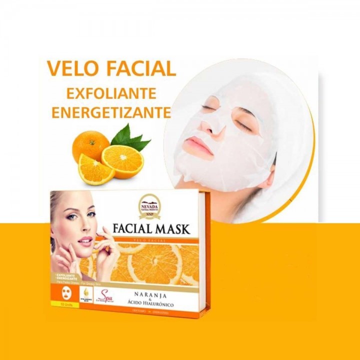 Nevada Velo Facial de Naranja y Ácido Hialurónico Caja 10 Unidades x 30 g C1076 Nevada Natural Products