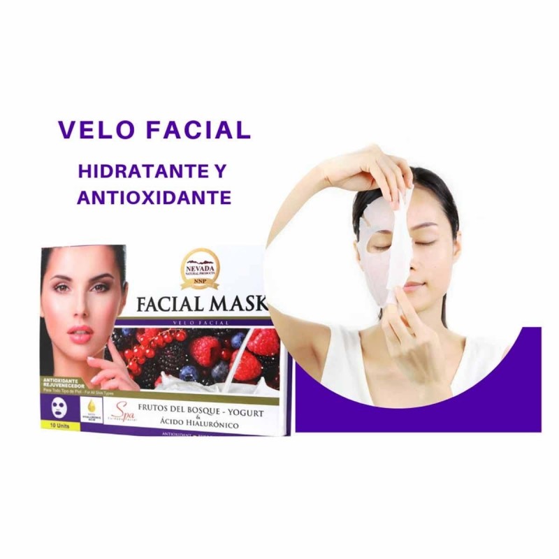 Nevada Facial Mask Velo Facial De Aloe Vera Y Ácido Hialurónico Bri