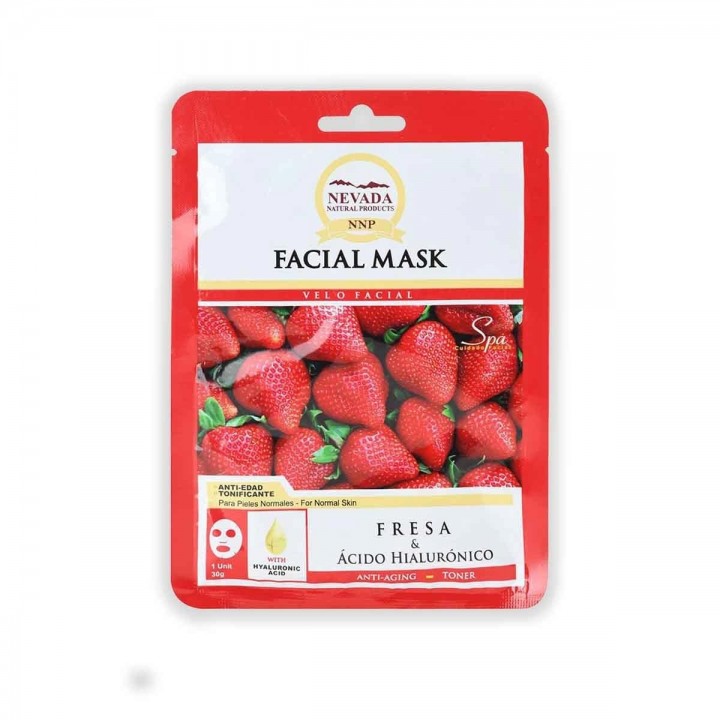 Nevada Velo Facial de Fresa y Ácido Hialurónico Caja 10 Unidades x 30 g C1079 Nevada Natural Products